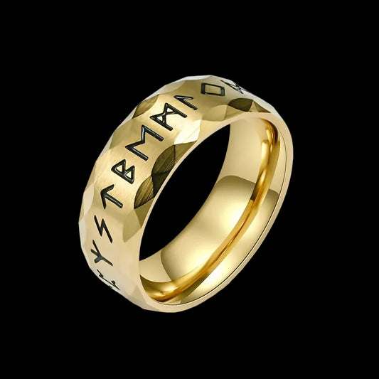 Viking Rune Ring – Norse Amulet Stainless Steel Band