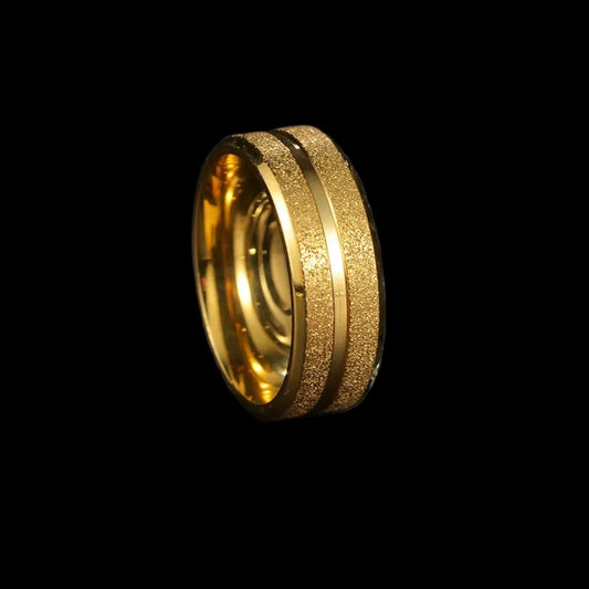 Frosted Stainless Steel Ring – Sandblasted Finish Band