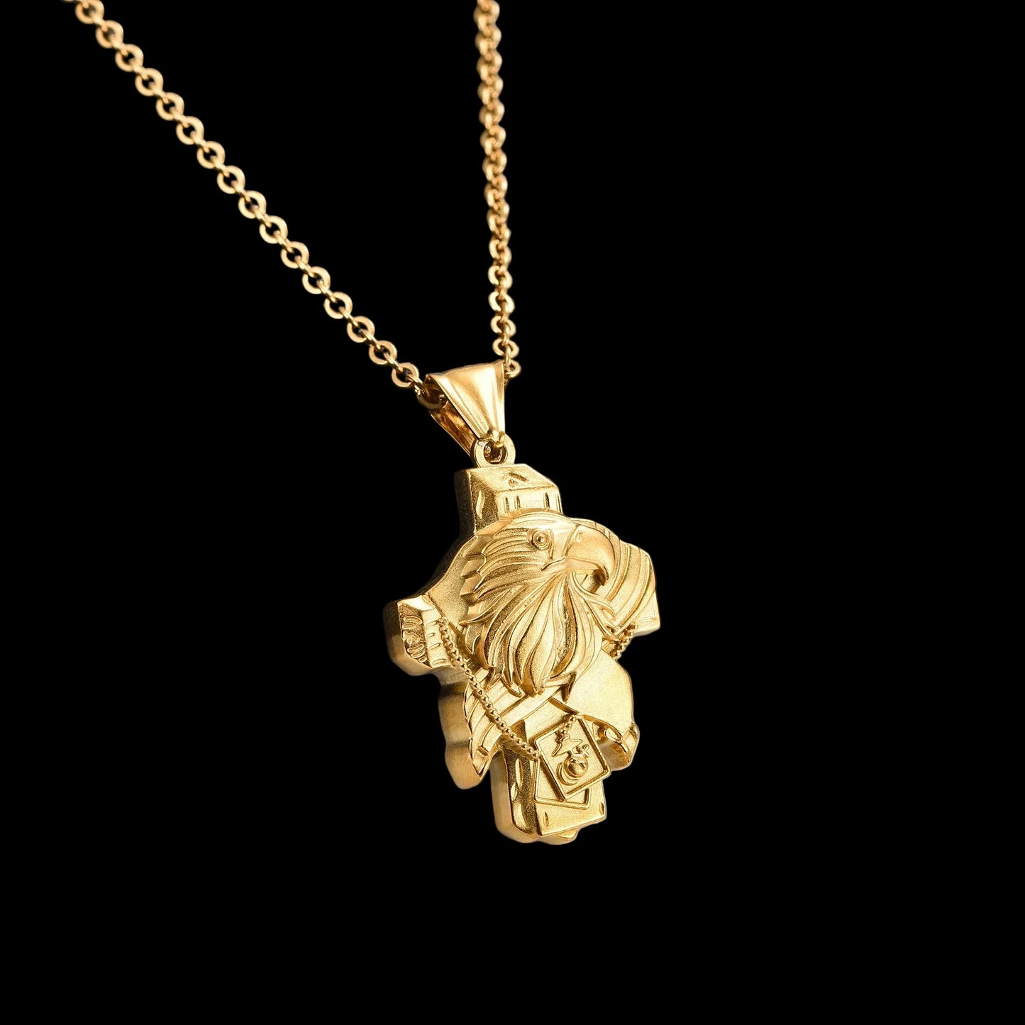 Premium Gold Cross Pendant Necklace – Stainless Steel Chain