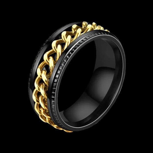 Chain Spinner Ring – Stainless Steel - Rotating Band Collection