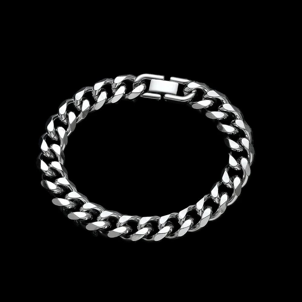 Gold & Black Cuban Bracelet – Stainless Steel Chain