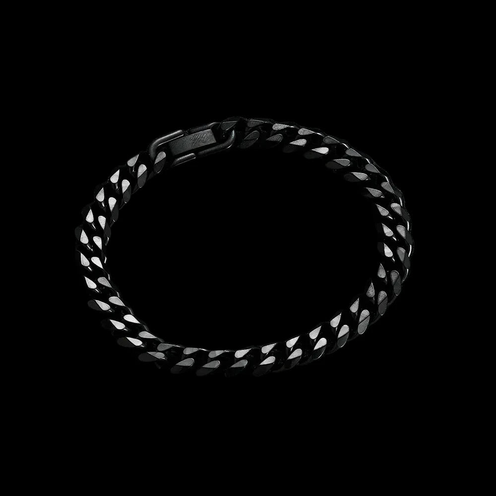 Gold & Black Cuban Bracelet – Stainless Steel Chain