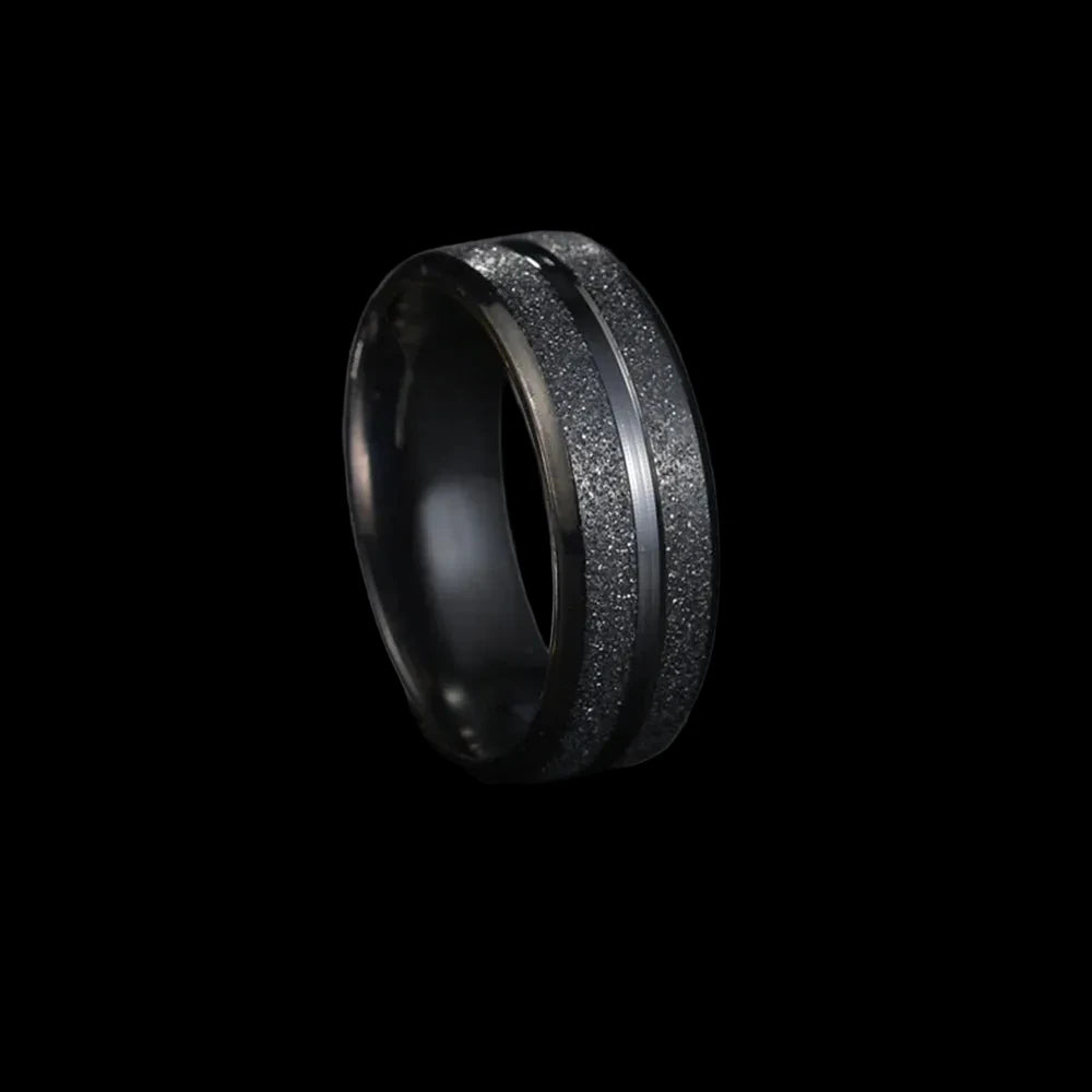 Frosted Stainless Steel Ring – Sandblasted Finish Band
