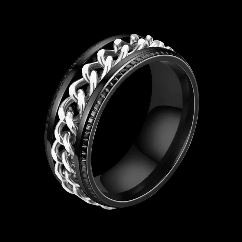 Chain Spinner Ring – Stainless Steel - Rotating Band Collection