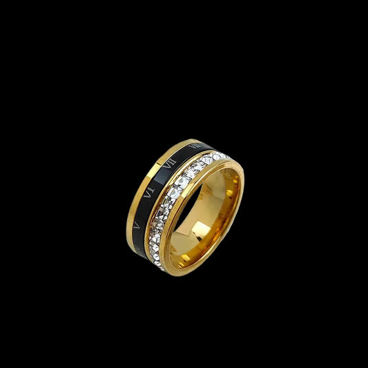Roman Numeral Ring – Stainless Steel Band