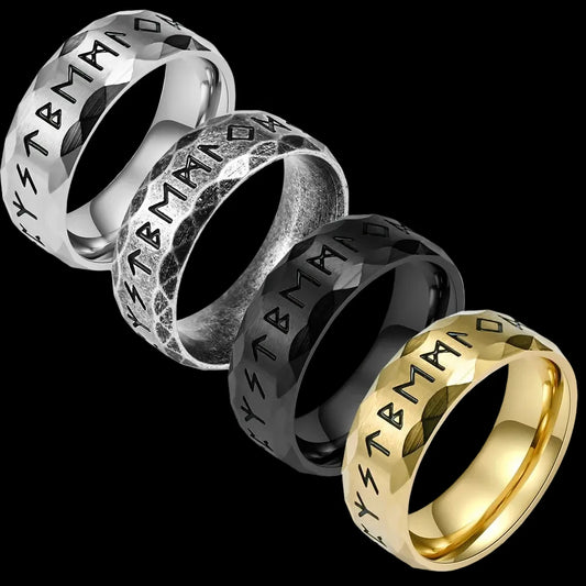 Viking Rune Ring – Norse Amulet Stainless Steel Band