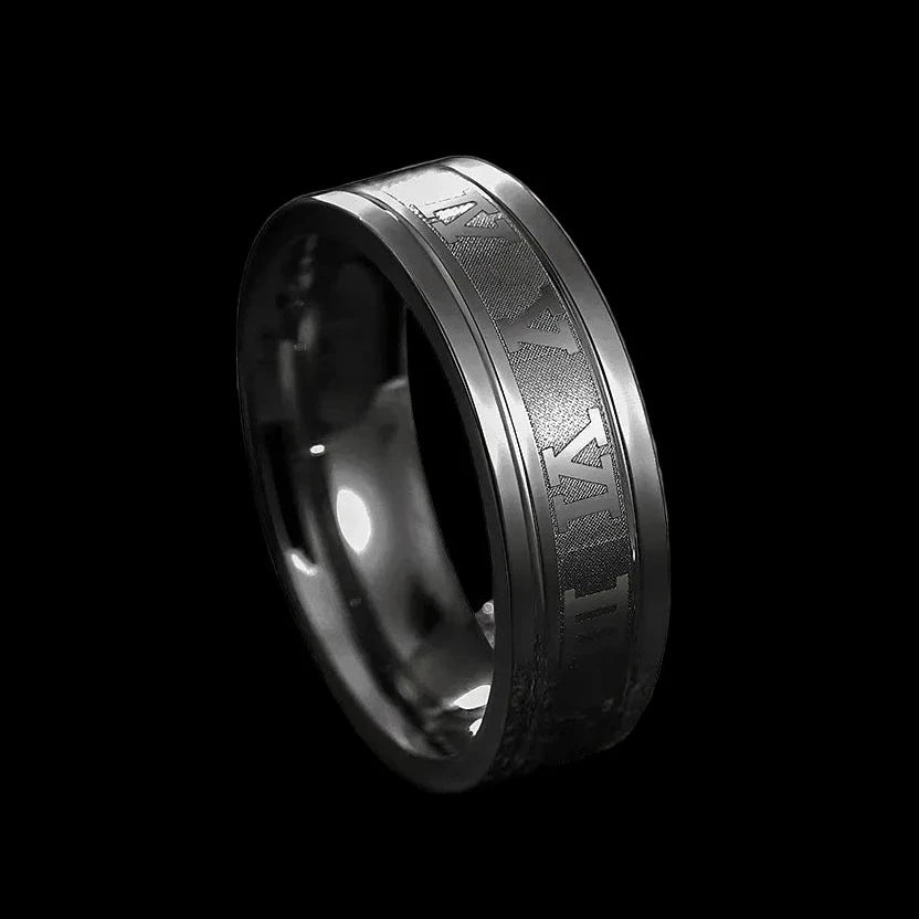 Roman Numeral Stainless Steel Ring – Vintage Luxury Band