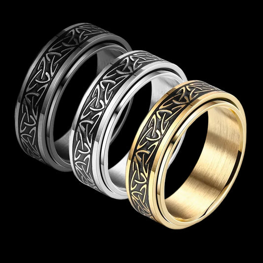 Viking Rune Spinner Ring –  Rotating Band Collection