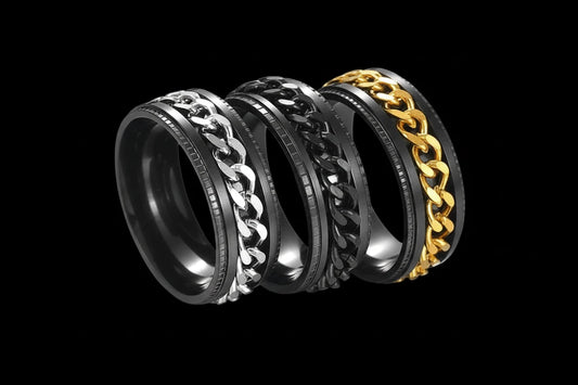 Chain Spinner Ring – Stainless Steel - Rotating Band Collection