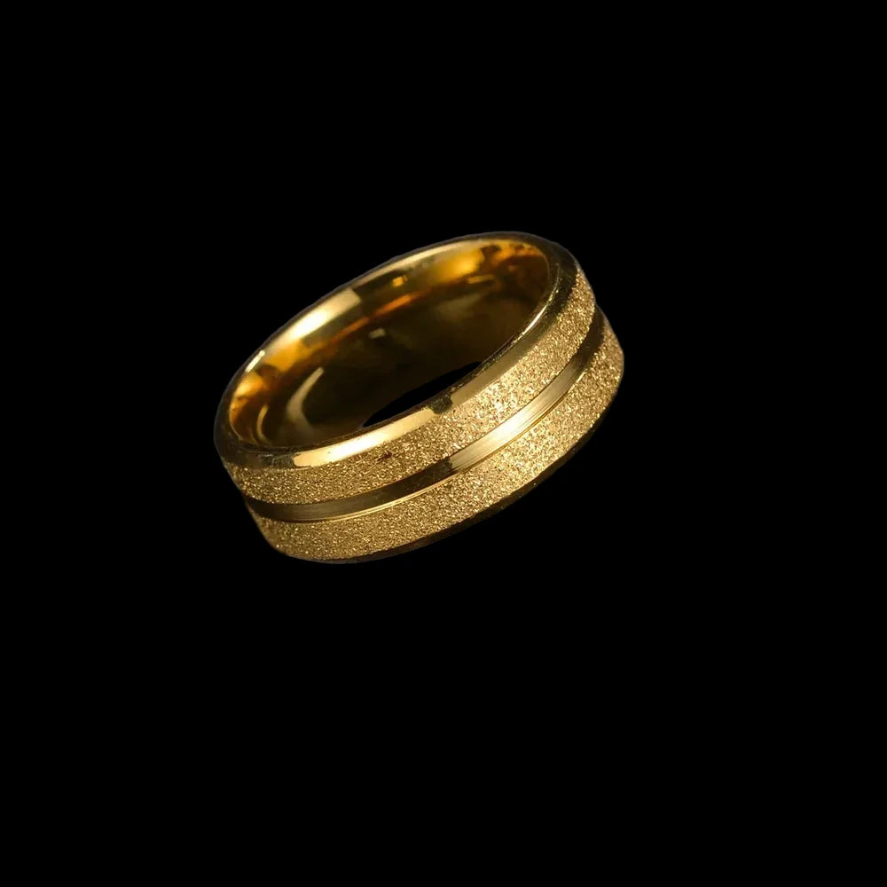 Frosted Stainless Steel Ring – Sandblasted Finish Band