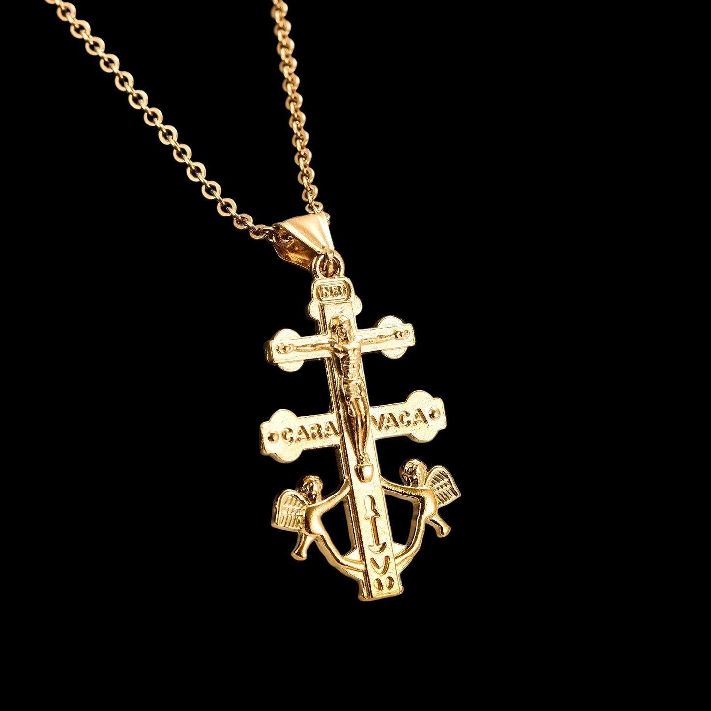 Premium Gold Cross Pendant Necklace – Stainless Steel Chain