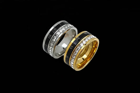 Roman Numeral Ring – Stainless Steel Band