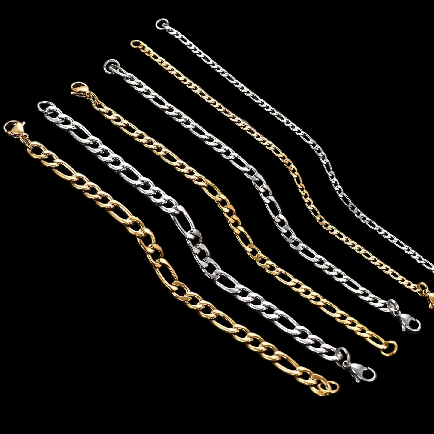 Figaro Chain Bracelet – Stainless Steel Hip Hop Style