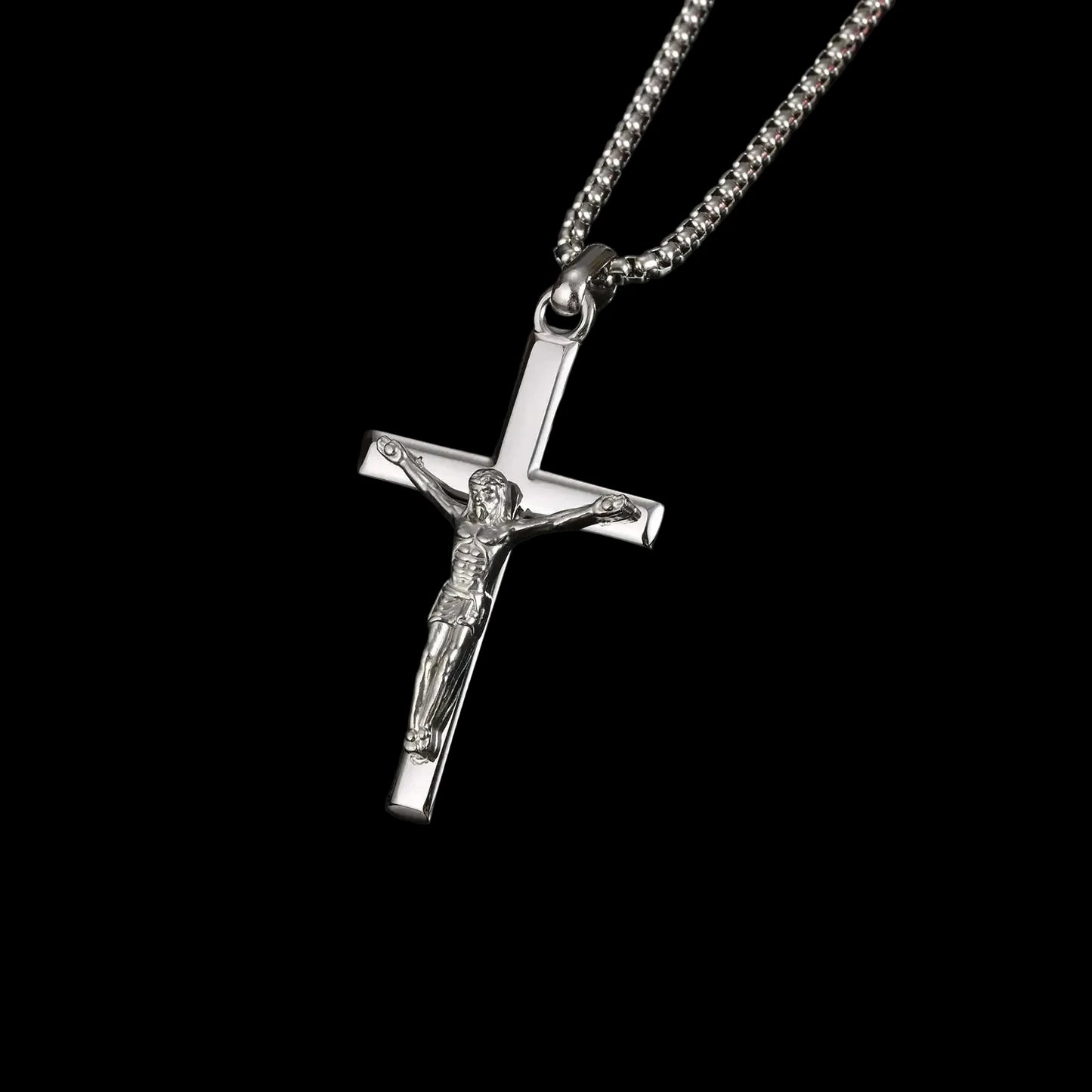 Stainless Steel Cross Necklace – Minimalist Christian Pendant
