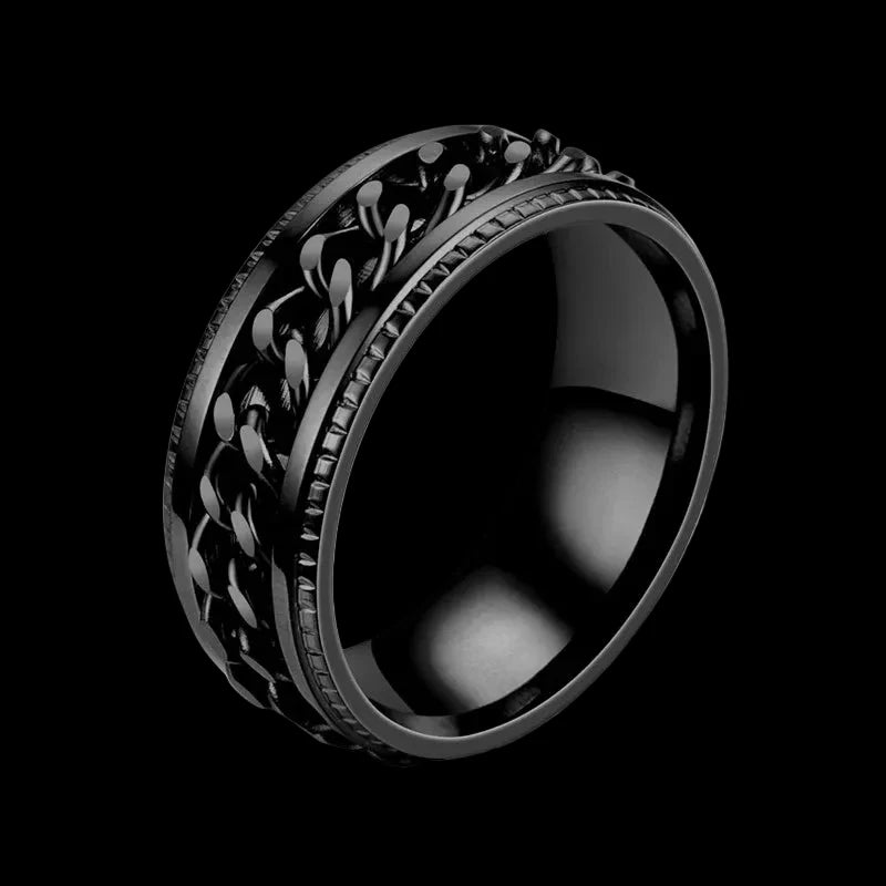 Chain Spinner Ring – Stainless Steel - Rotating Band Collection