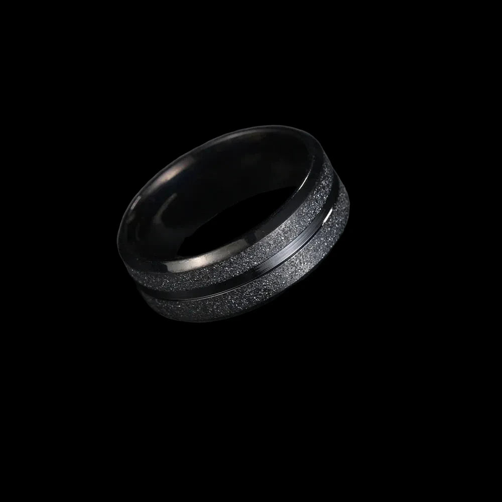 Frosted Stainless Steel Ring – Sandblasted Finish Band